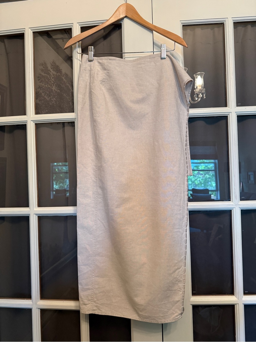 The Territory Ahead Cream High-Rise Pencil  wrap skirt